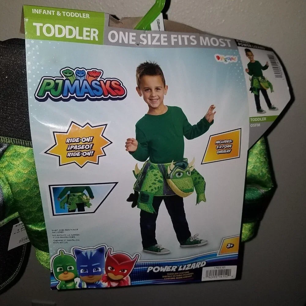 NEW Gekko Power Lizard PJ Masks Green 1-PIECE Halloween Costume Toddler OSFM